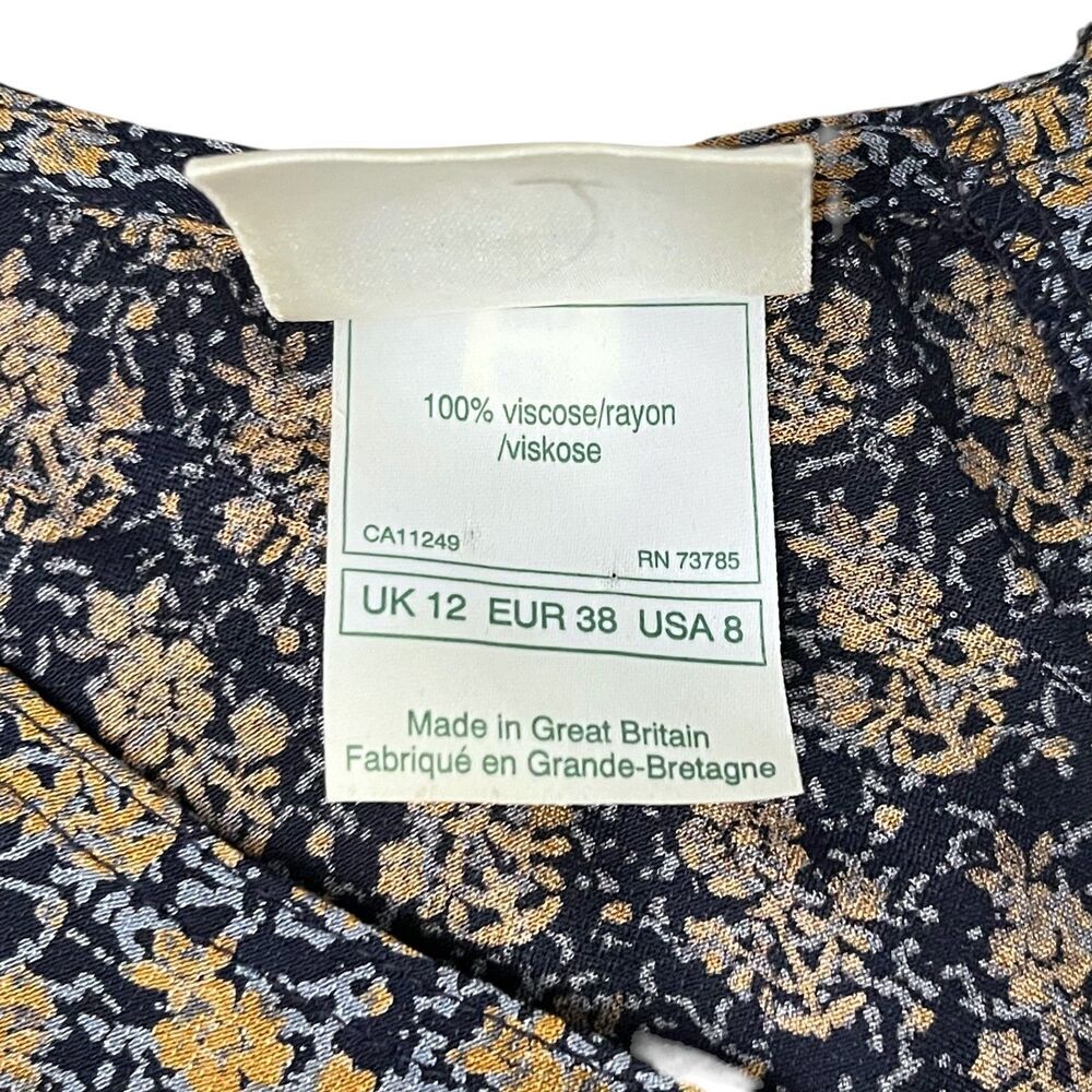 Laura Ashley Vintage 80s Prairie Floral Maxi Dress Rayon Cottagecore UK 12 US 8 - Picture 7 of 9
